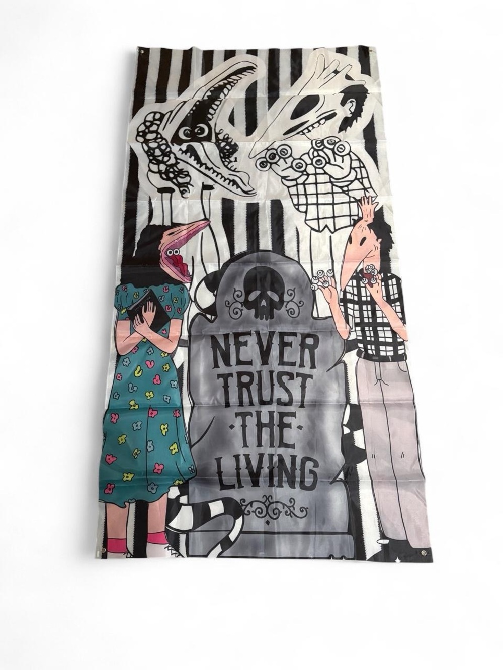 Beetlejuice Never Trust The Living Flag Door Banner Wall Tapestry 35x71
